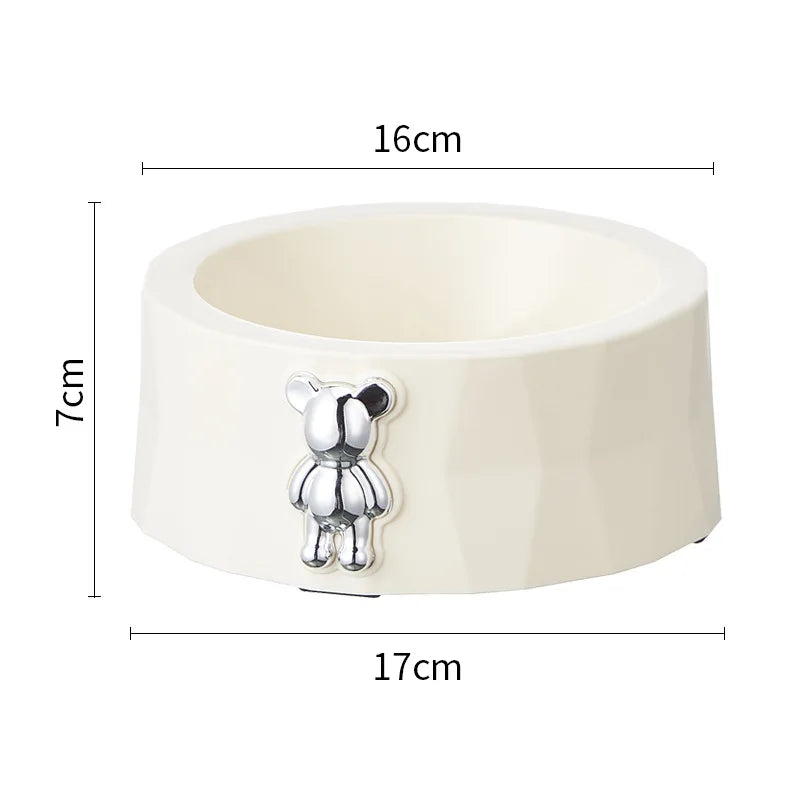 Pet Stainless Steel Bowl Diamond Bear