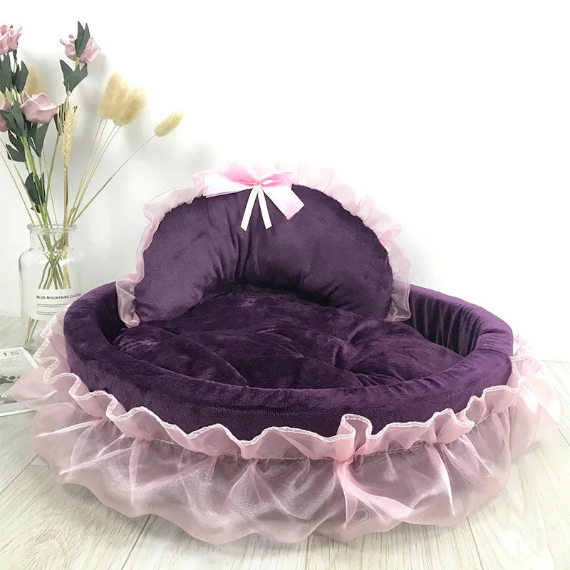 Cute Bow Lace Dog Bed