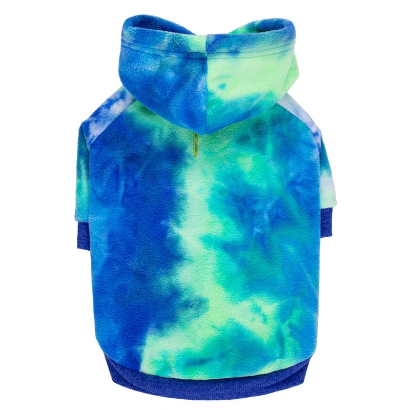 Tie Dye Dog Clothes Hoodie Pet Winter Coat Dog Sweaters