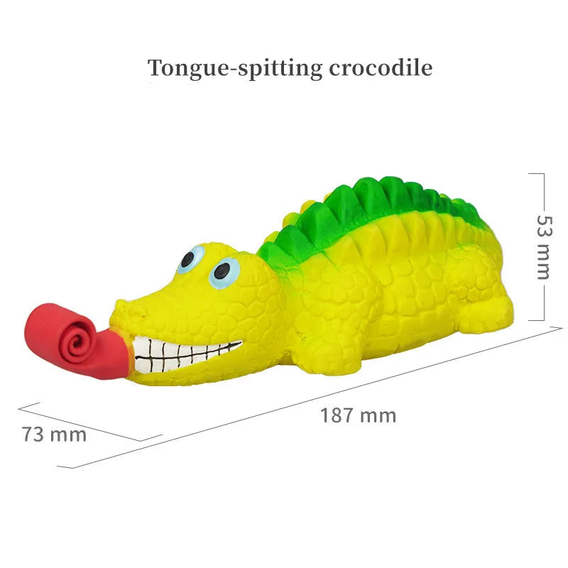 New dog toys latex tongue lizard