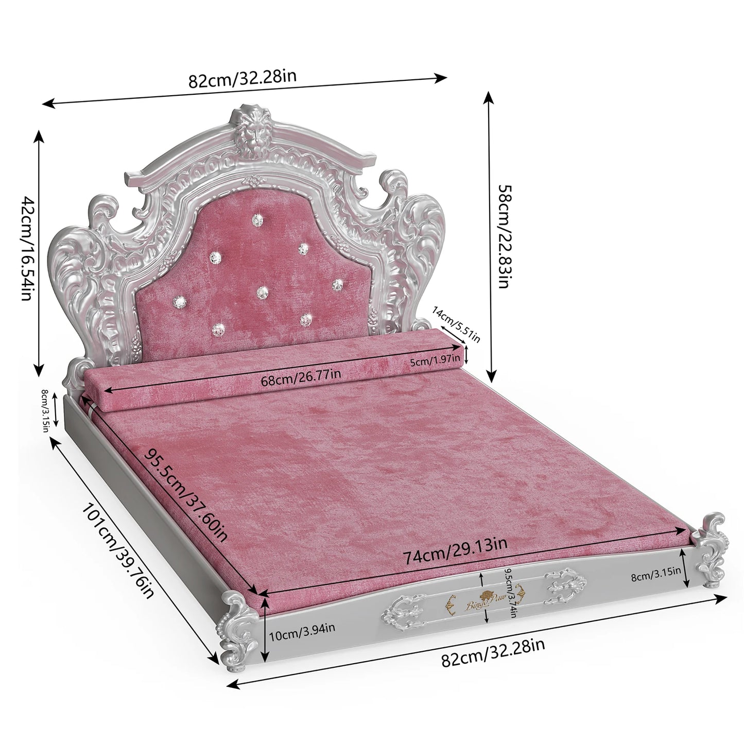 XXLarge Luxury Pet Bed with Headboard