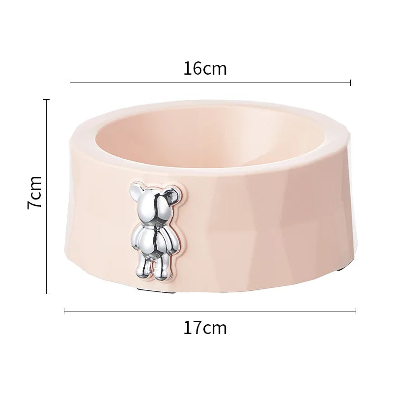 Pet Stainless Steel Bowl Diamond Bear