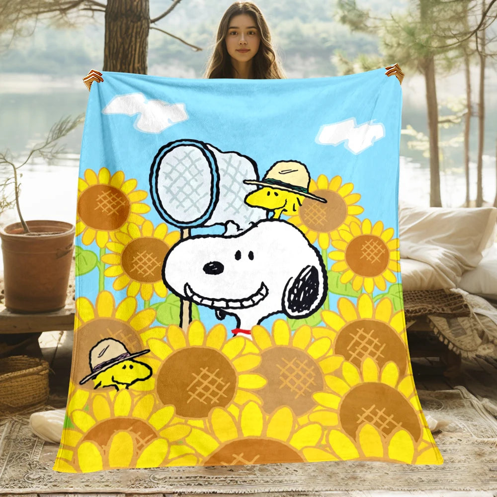 Snoopy,Cute Cartoon HD Art Print Blanket.