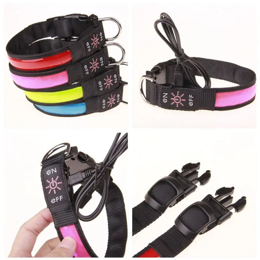 LED Glowing Dog Collar Adjustable Flashing