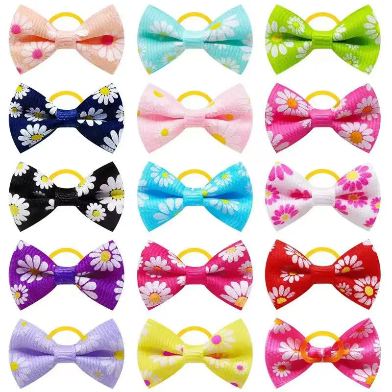 6 Style 5/10/20pcs Colorful Bow Pet Hair Bows