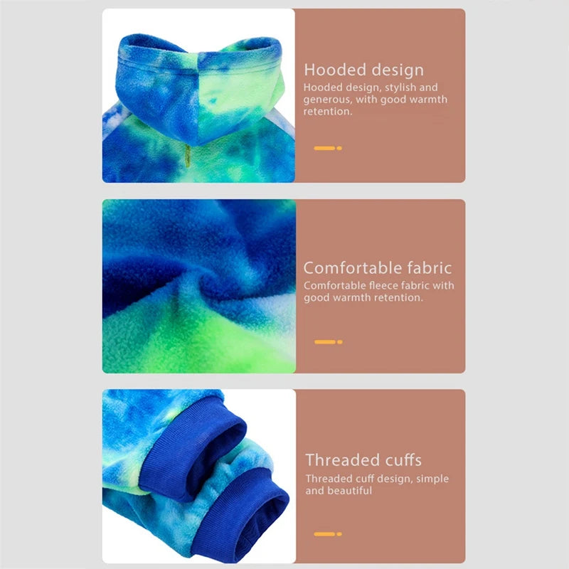 Tie Dye Dog Clothes Hoodie Pet Winter Coat Dog Sweaters