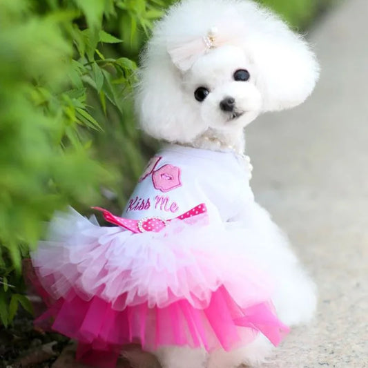 Sweet Dog Princess Dress for Small Dogs Lace Tutu Skirt