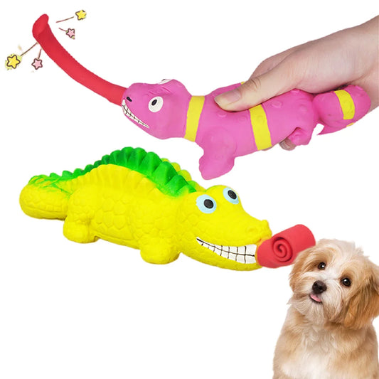 New dog toys latex tongue lizard