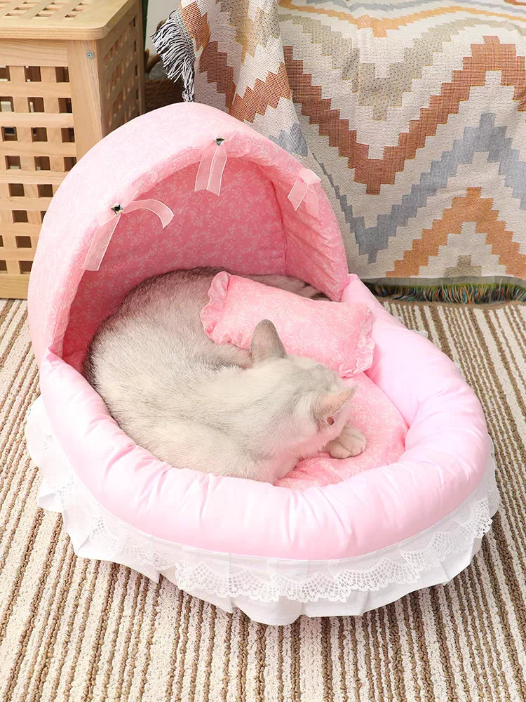 Pink Lace Dog Bed