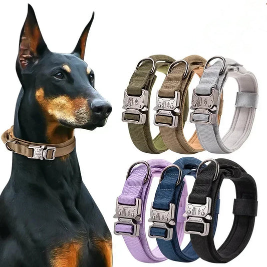 Nylon Tactical Dog Collar with Handle,