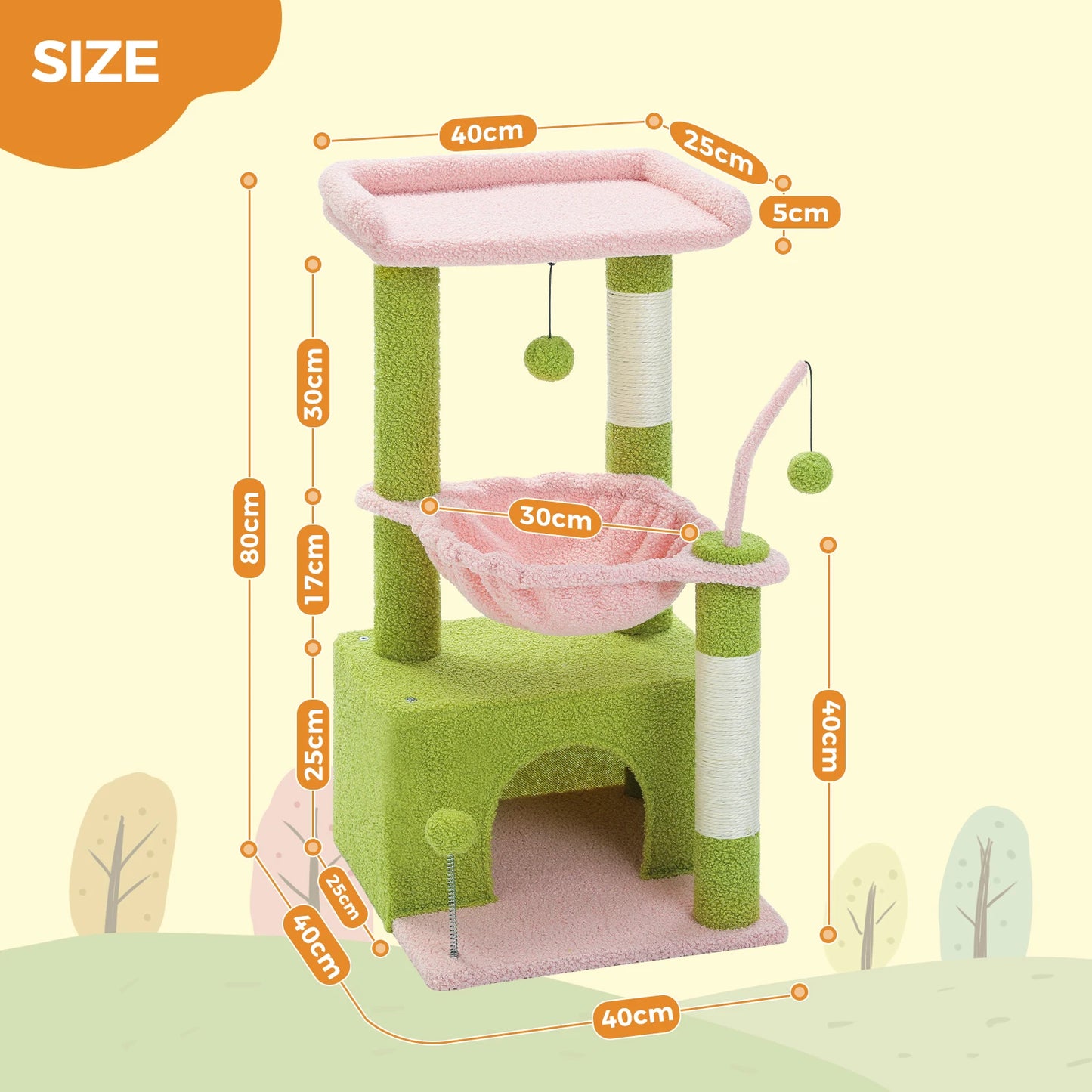 4-in-1 Cactus Cat Tree with Cozy Condo