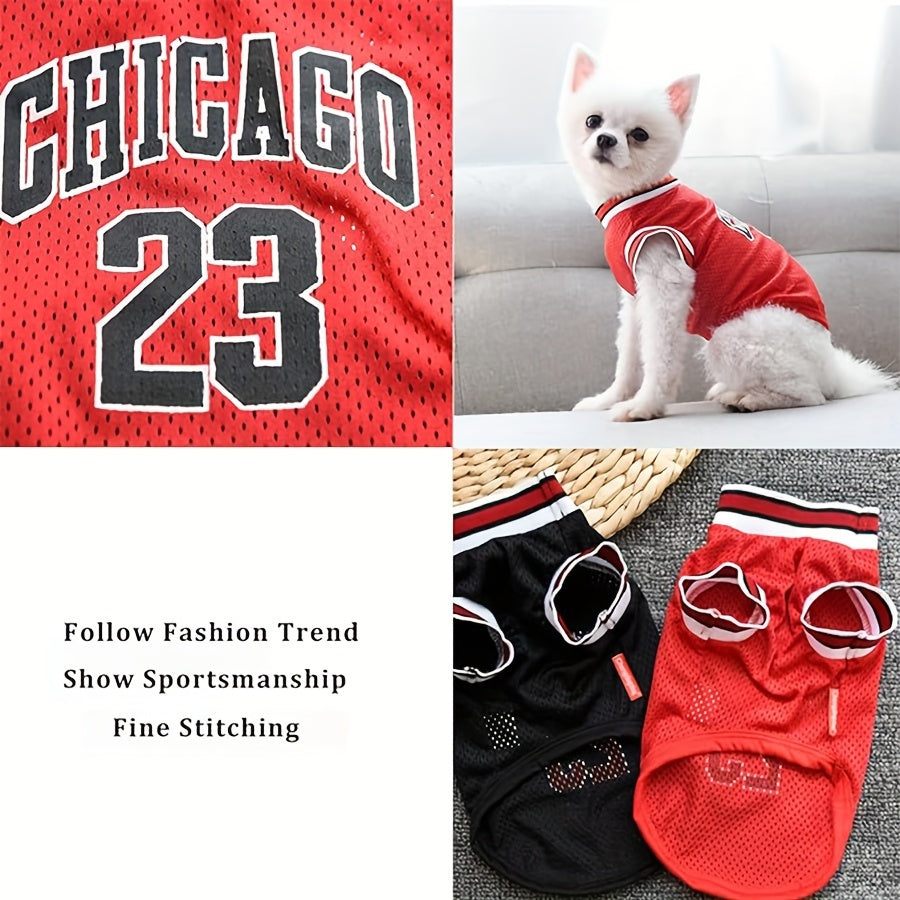 2pcs Chicago 23 Basketball-Inspired Dog Jerseys